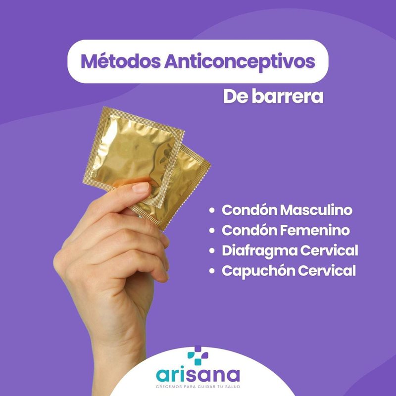 Infografía de métodos anticonceptivos de barrera - Arisana