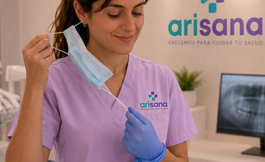 Especialista de Arisana Dental preparándose para atención odontológica en Ate, Lima